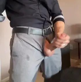 Just got home from work, who’s going to catch my cum?