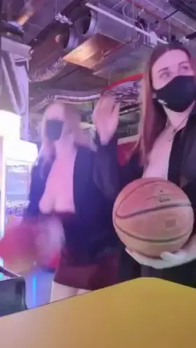 Just Friends Playing Arcade Games