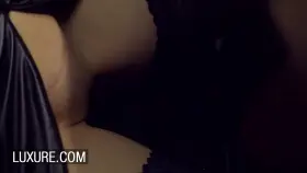 Eating her dinner under the table