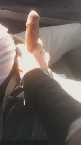 He gets so hard when I play with him on the road