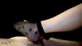 Lady N ruins him all over her lace socks💕