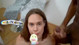 added toppings for her sundae