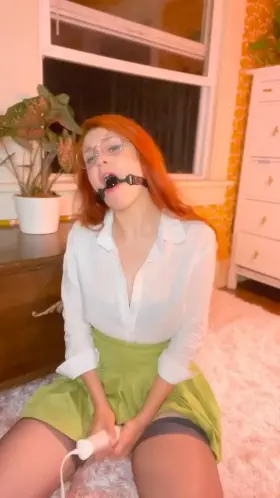 I gagged myself so my housemate couldn’t hear me cum