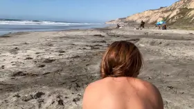 Plugged and spanked at the beach!