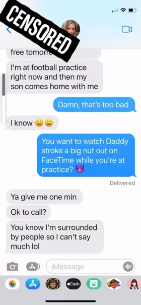 Cute MILF neglects her sons football practice to watch me beat my young meat on facetime