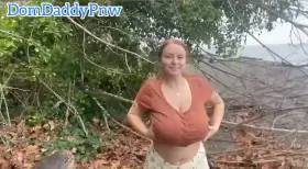 Huge tits works a big rod at the beach