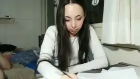 Big Man Jerking off Cums on my Hair when i'm Studying