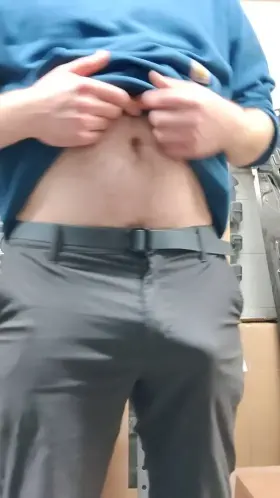 Playing with my cock at work