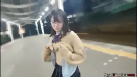 [/r/JapanXAmateur] Amateur Japanese Girl Flashing Her Tits And Sucking Dick At A Train Station