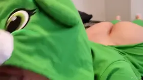 Green hood blowjob
