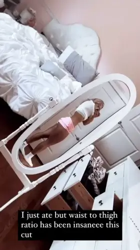 Each leg is bigger than her waist