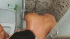 could not wait till finish her shower..