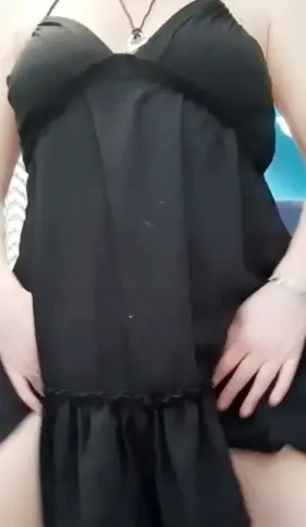 Black sundress with cat furr on it. Lol