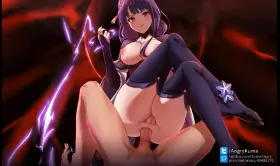 raiden shogun ride ( angrykuma )[ genshin impact]