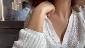 Flashing at the restaurant (it's outdoor from my home, right?)