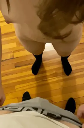 She still gets excited unwrapping my cock