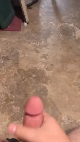 Cumshot splatters on the floor so hard! (Sound on in redgifs)