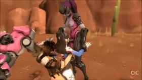 D.va, Futa Widowmaker & Tracer (CiC) [Overwatch]