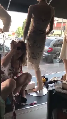 When macy's sets up the window display for their new adult section