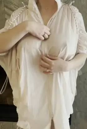 Did my rain jacket do a good job of hiding my milf titties?