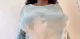 Bouncy boobs with and without the shirt