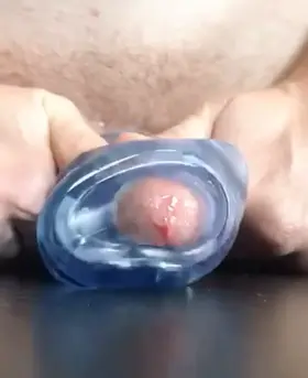 Close-up cumshot with fuck toy