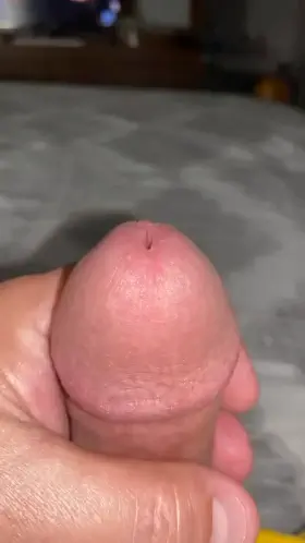 Been laying in bed edging. I need your tongue to clean this up.