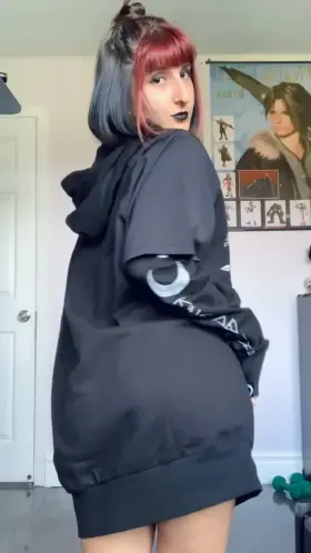 I’d wear this oversized hoodie on our first date, that way I can surprise you with a phat ass without panties.