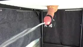 Gloryhole [M]ilking Table handsfree HUGE cumshot by strong vibrator - OC