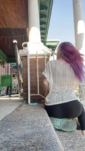 Just casually hiding from my neighbors, this one was risky 👀 [gif] [u/kimmypXXX]