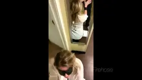 My married college pro[f]essor blindfolded, cuffed, on her knees, deepthroating [m]y cock [OC]