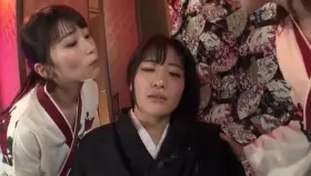 Japanese friends spitting on each other