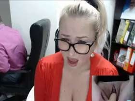 She snuck a Dildo in the Office