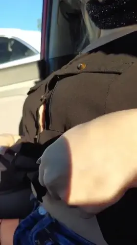 Parking lot titty drop, because I can! [F]