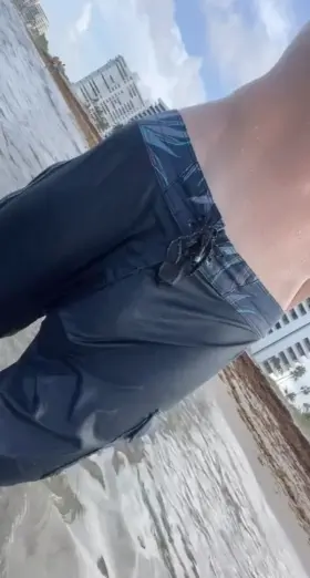 Love the way these trunks cling to my cock