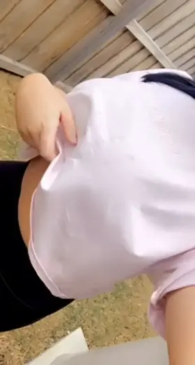 Dropping my big tits outdoors 😏🍃 [OC]