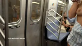 Topless on the train