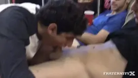 'Straight' bottom slut being used by a group of guys