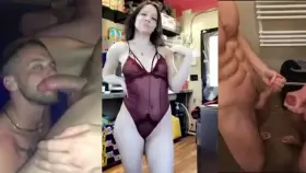 When you first met your goon bud you thought you would just casually watch some porn together. You had no idea that you would end up with his cock in your mouth and you would cum all over each other while watching hot girls dance around in lingere