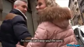 Vicky Love fucks a fake modeling agent while her husband waits outside the hotel room