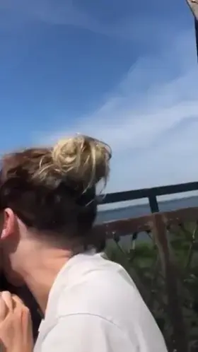 Sucking cock on top of a lighthouse in the middle of a busy lake [fm]