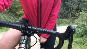 Peeling off my sports bra after a long ride with my bike…I love the risk haha... i think some other guys saw me… 😯