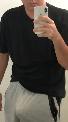 [23][Dick Pic] Grey Sweats + Thick Japanese 🍆