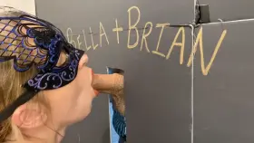 Gloryhole BJ with facial from two angles [video]