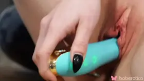 Veronica has a cleanly shaved very pink pussy she shows us today