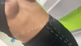 Flashing my tiny tits in the gym this morning, can you sneak in and come suck them for me?