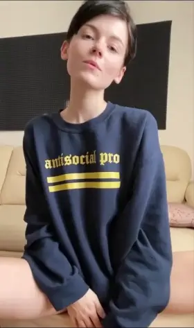 Short haired skinny super sexy college student