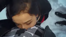 It's never to cold for the girls to share a cum shot! Happy winter!