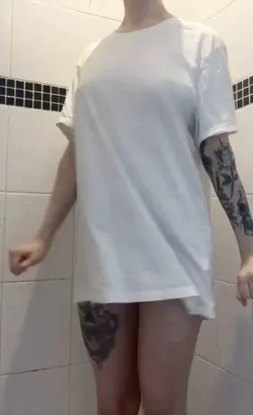 whats under the baggy t-shirt?