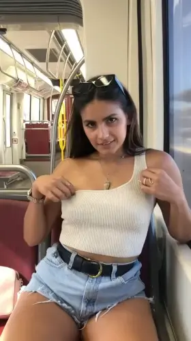 Public titty drop in the train ;)